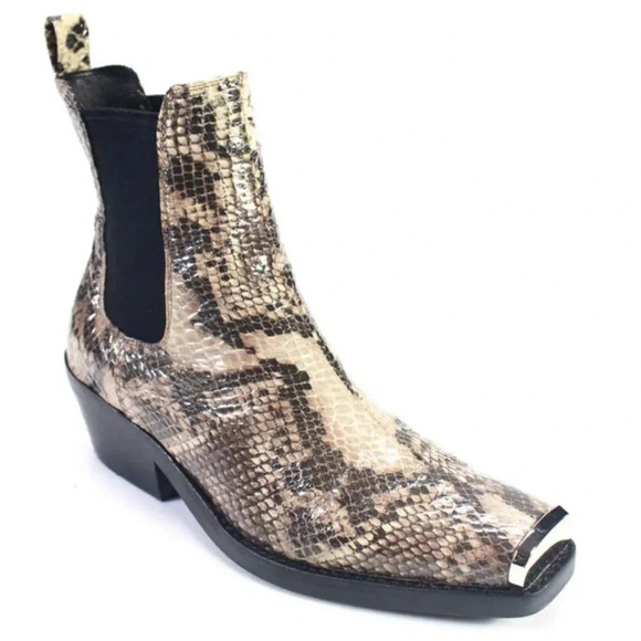 Jeffrey Campbell Poker Snake Ankle Boots Booties Silver Gray 37 Free People - Picture 5 of 9